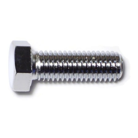 Grade 5, 1/2-13 Hex Head Cap Screw, Chrome Plated Steel, 1-1/2 In L, 5 PK